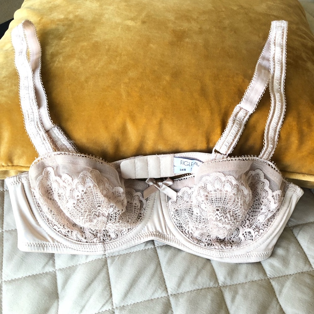 Fig Leaves Lace, Underwire Bra Beige 34B